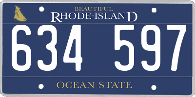 RI license plate 634597