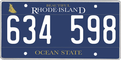 RI license plate 634598