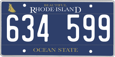 RI license plate 634599