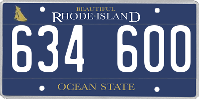 RI license plate 634600