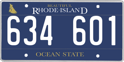 RI license plate 634601