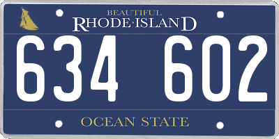 RI license plate 634602