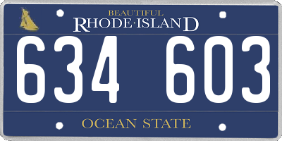 RI license plate 634603