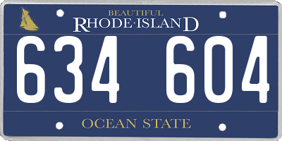 RI license plate 634604