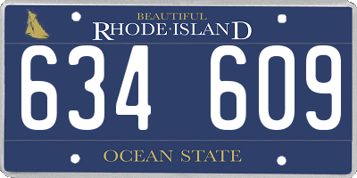 RI license plate 634609