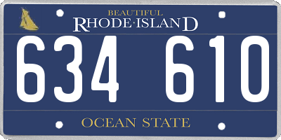 RI license plate 634610