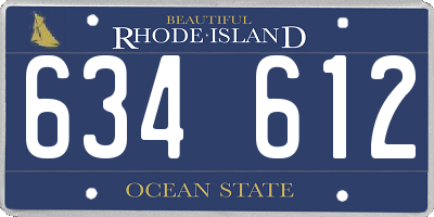 RI license plate 634612