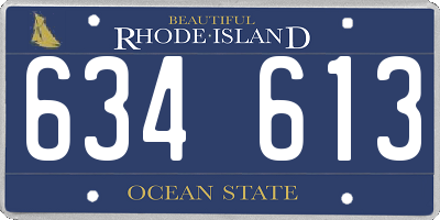 RI license plate 634613