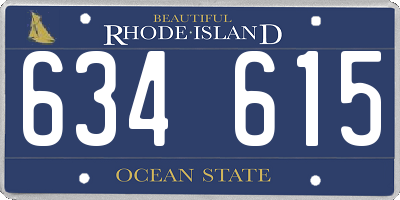 RI license plate 634615