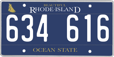 RI license plate 634616