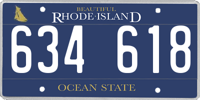 RI license plate 634618
