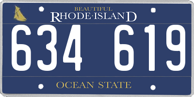 RI license plate 634619