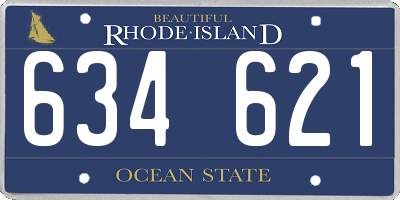 RI license plate 634621