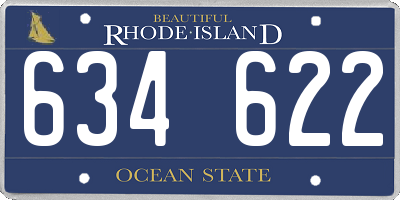 RI license plate 634622