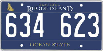 RI license plate 634623