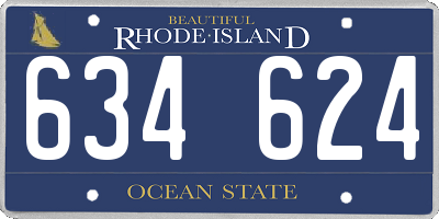 RI license plate 634624