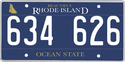 RI license plate 634626