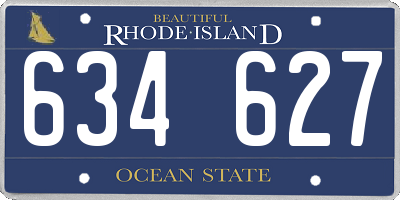 RI license plate 634627
