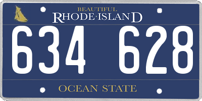 RI license plate 634628