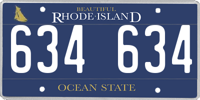 RI license plate 634634