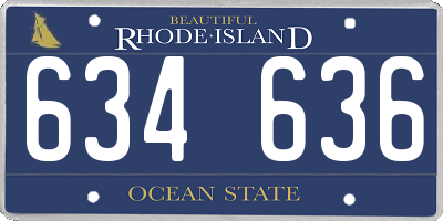 RI license plate 634636