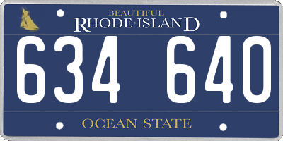 RI license plate 634640