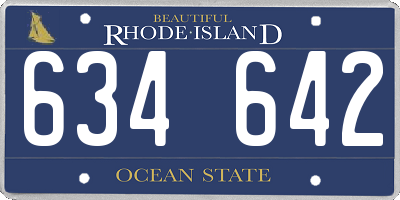 RI license plate 634642