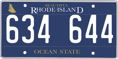 RI license plate 634644