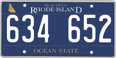 RI license plate 634652