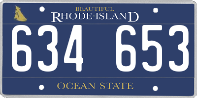 RI license plate 634653