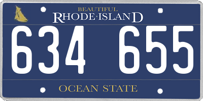 RI license plate 634655