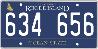 RI license plate 634656