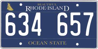 RI license plate 634657
