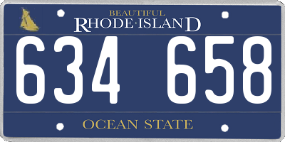 RI license plate 634658