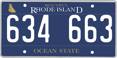 RI license plate 634663