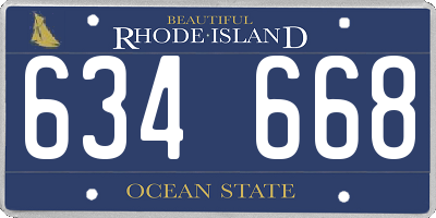 RI license plate 634668