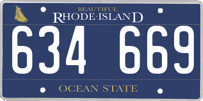RI license plate 634669