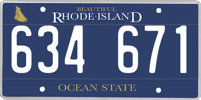 RI license plate 634671