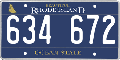 RI license plate 634672