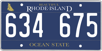 RI license plate 634675