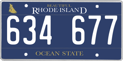 RI license plate 634677
