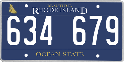 RI license plate 634679