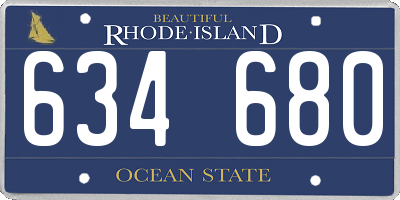 RI license plate 634680