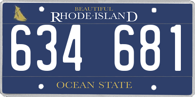 RI license plate 634681