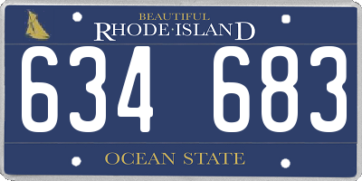 RI license plate 634683