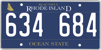 RI license plate 634684