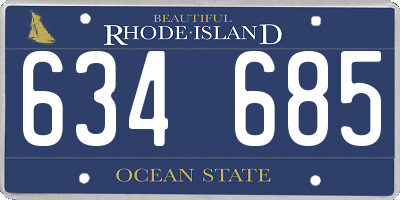 RI license plate 634685
