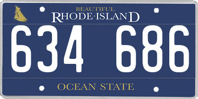 RI license plate 634686