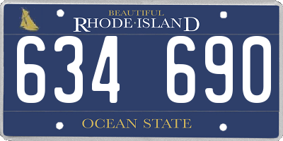 RI license plate 634690