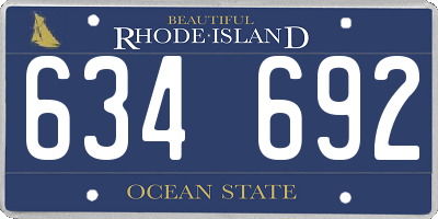 RI license plate 634692